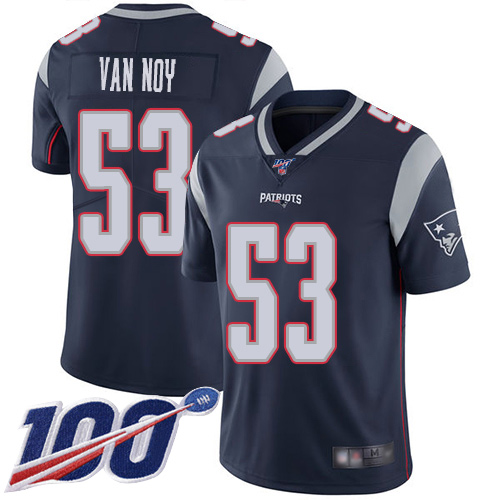 New England Patriots Football #53 100th Season Limited Navy Blue Men Kyle Van Noy Home NFL Jersey